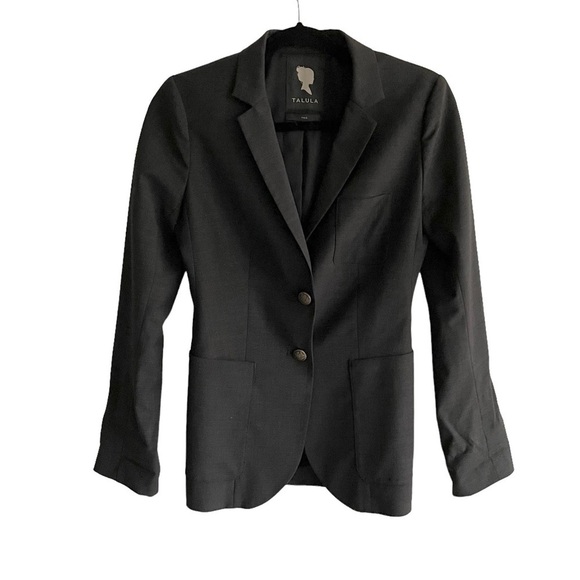 Aritzia Talula Wool Boyfriend Blazer Jacket Charcoal Grey 2 - Picture 6 of 7